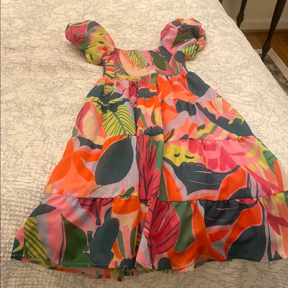 Colorful Puff Sleeve Dress